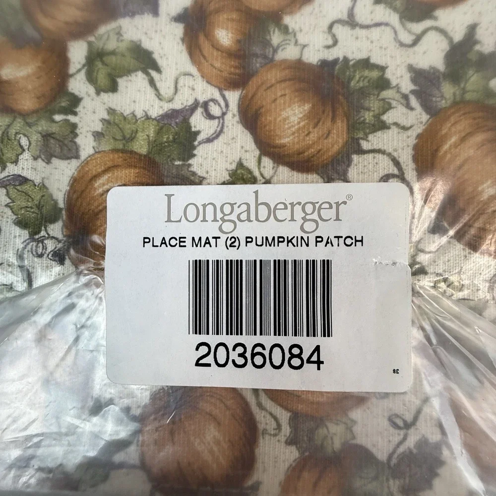 Longaberger Pumpkin Patch Placemats NEW Set of 2 - Fall Halloween Unopened